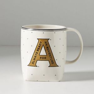 Anthropologie 'Drop Cap' monogram letter initial 'K' mug